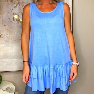 Zenana Sleeveless Ruffle Peplum Style Top